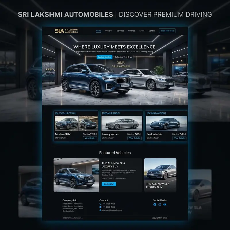 Sri Lakshmi Automobiles - Modern Business Website